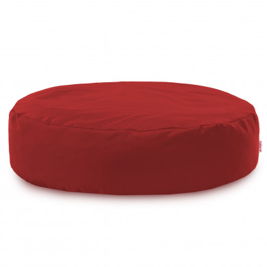 Rouge foncé Coussin Pouf Rond Monaco Extérieur nylon