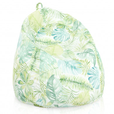 Feuilles de monstera peintes Pouf Poire 