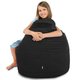 Sitzsack Sessel Porto Plüsch Schwarz