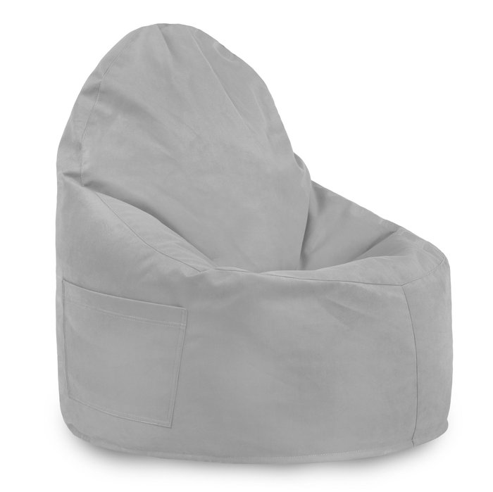 Gris clair Pouf Poire Fauteuil Porto velours