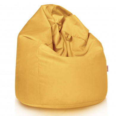 Jaune moutarde Pouf Poire XL velours