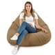 Beige Pouf Poire Drop XXL velours