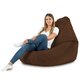 Marron Pouf Poire Drop XXL velours