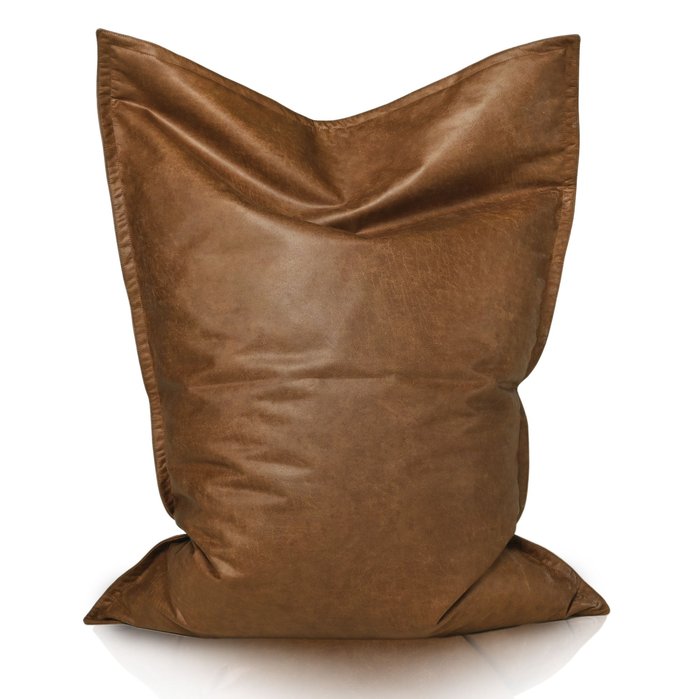 Marron Pouf Poire Coussin Premium Naturel Cuir