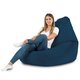 Bleu marine Pouf Poire Drop XXL velours