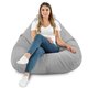 Gris clair Pouf Poire Drop XXL velours