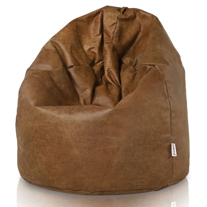 Marron Pouf Poire Premium Naturel Cuir