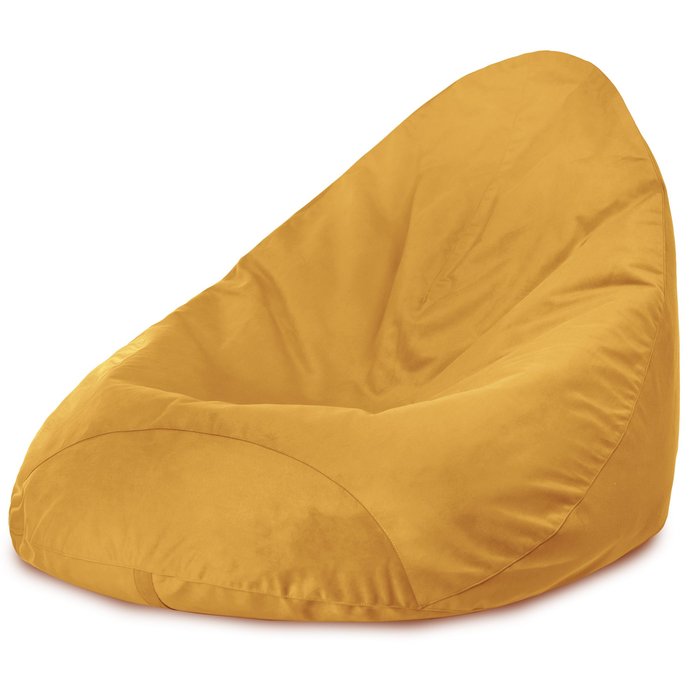 Jaune moutarde Pouf Poire Drop XXL velours