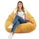 Jaune moutarde Pouf Poire Drop XXL velours