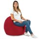 Rouge Coussin Rond Monaco velours