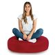 Rouge Coussin Rond Monaco velours