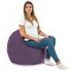 Violet Coussin Rond Monaco velours