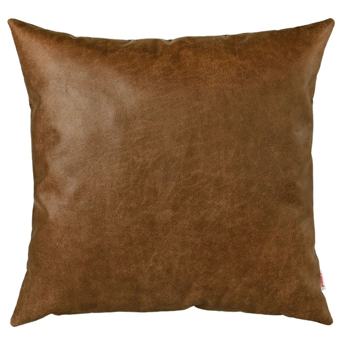 Marron Coussin Carré Naturel cuir