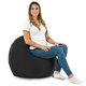 Noir Coussin Rond Monaco velours