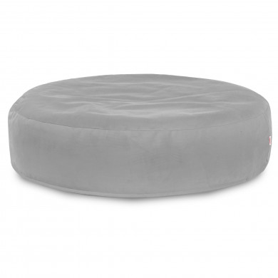 Gris clair Coussin Pouf Rond Monaco velours