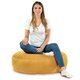 Jaune moutarde Coussin Rond Monaco velours