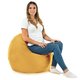 Jaune moutarde Coussin Rond Monaco velours