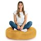 Jaune moutarde Coussin Rond Monaco velours