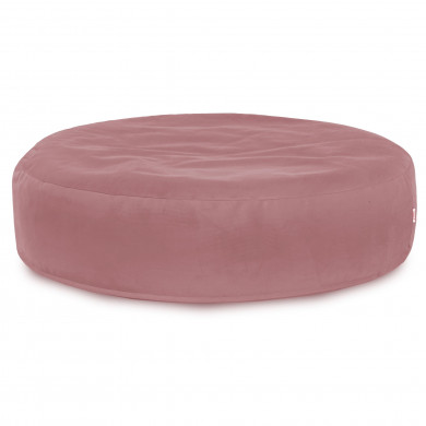 Rose poudré Coussin Pouf Rond Monaco velours