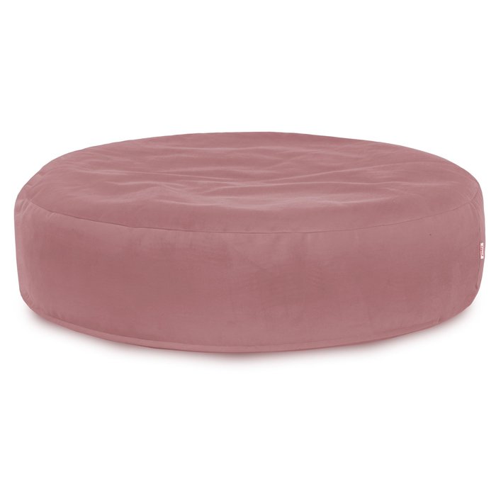 Rose poudré Coussin Rond Monaco velours