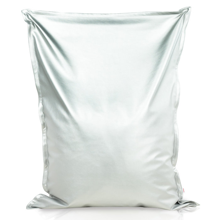 Argent Pouf Poire Coussin Simili-Cuir