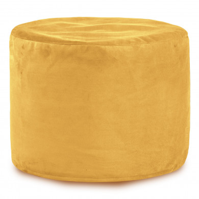 Jaune moutarde Pouf Cylindre velours