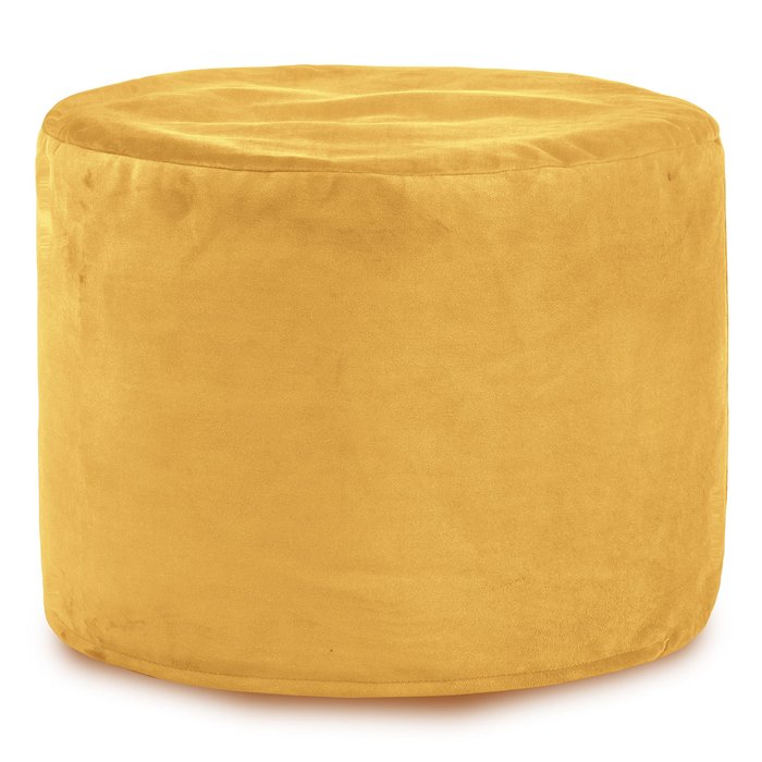 Jaune moutarde Pouf Cylindre velours