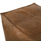 Marron Pouf Cube Avec Coutures Premium Naturel Cuir