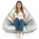 Argent Pouf Poire Drop XXL simili-cuir