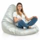 Argent Pouf Poire Drop XXL simili-cuir