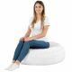 Blanc Coussin Rond Monaco simili-cuir