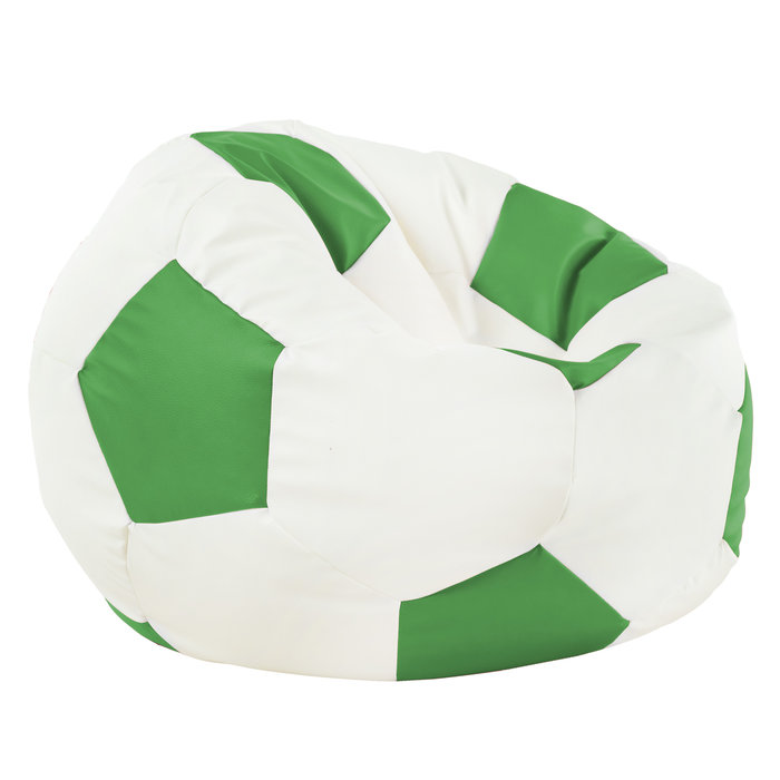 Blanc vert Pouf De Football simili-cuir