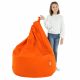 Orange Pouf Poire XL simili-cuir