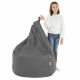 Gris Pouf Poire XL simili-cuir