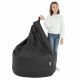 Noir Pouf Poire XL simili-cuir