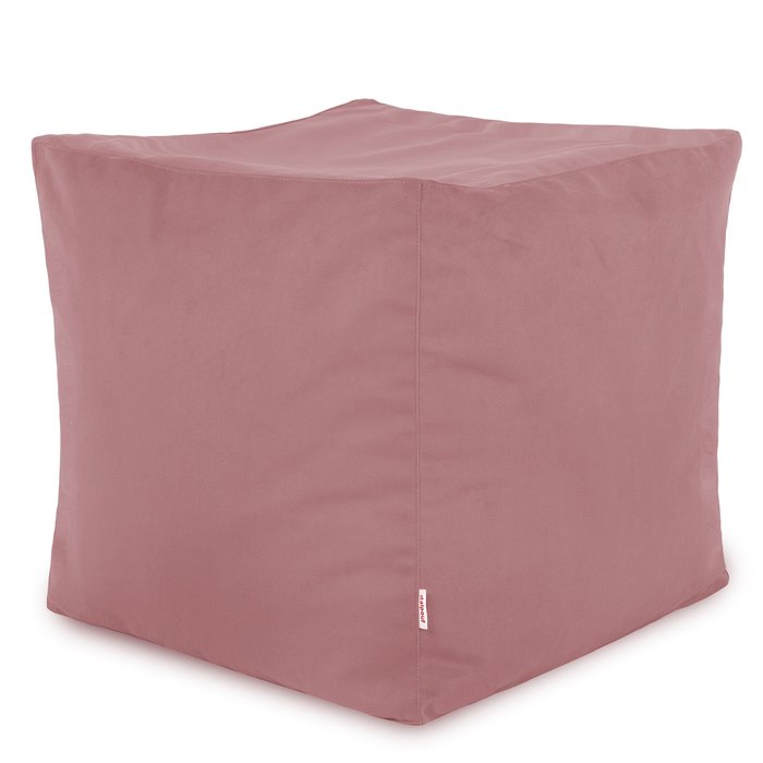 Rose poudré Pouf Cube Intérieure velours