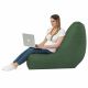 Vert foncé Pouf Poire Fauteuil Bali simili-cuir