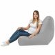 Gris clair Pouf Poire Fauteuil Bali simili-cuir