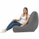 Gris Pouf Poire Fauteuil Bali simili-cuir