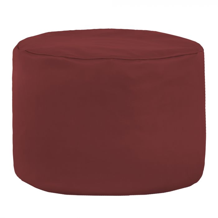 Rouge foncé Pouf Cylindre simili-cuir