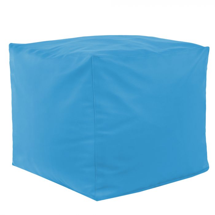 Azur Pouf Cube simili-cuir