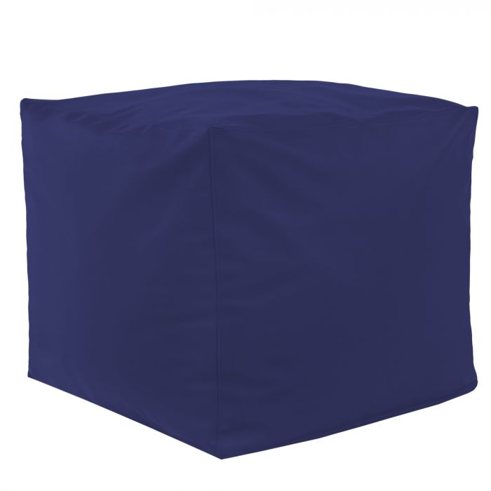 Bleu marine Pouf Cube simili-cuir