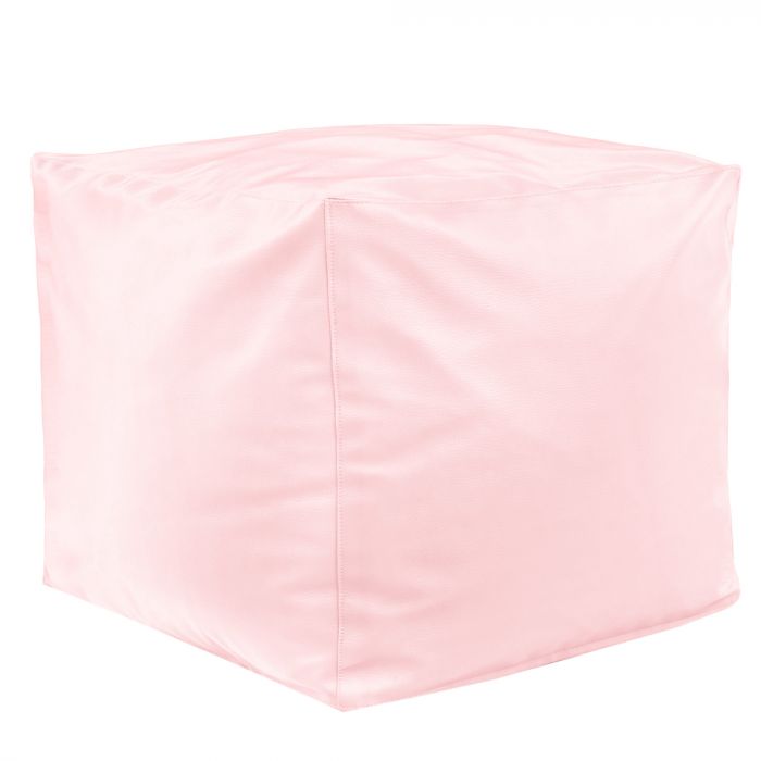 Rose métallisé Pouf Cube simili-cuir