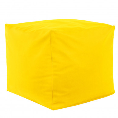 Jaune clair Pouf Cube simili-cuir