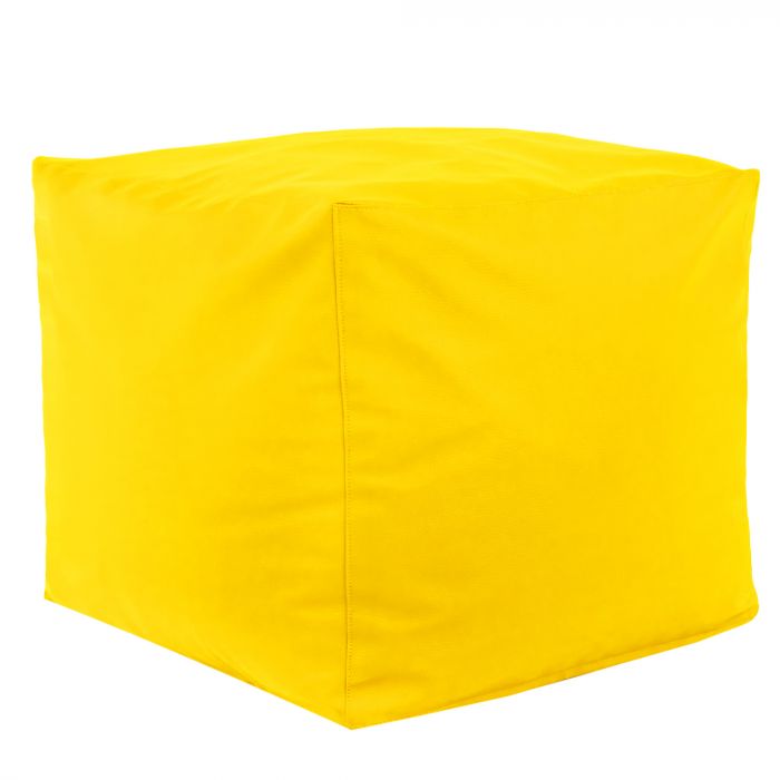 Jaune clair Pouf Cube simili-cuir