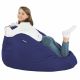 Bleu marine Pouf Poire XL simili-cuir