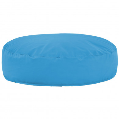 Azur Coussin Pouf Rond Monaco simili-cuir