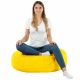 Jaune clair Coussin Rond Monaco simili-cuir