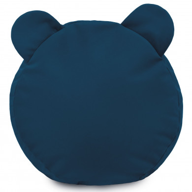 Fußbank Teddy Plüsch Marineblau