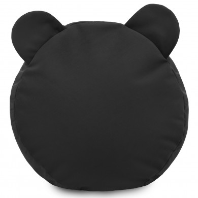 Fußbank Teddy Plüsch Schwarz